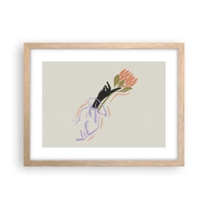 Plakat w ramie jasny dąb - Siostrzany dotyk - 40x30 cm