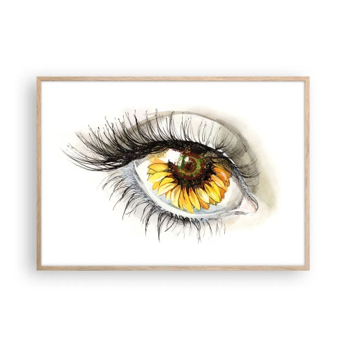 Plakat w ramie jasny dąb - Spojrzenie gorące jak lato - 100x70 cm