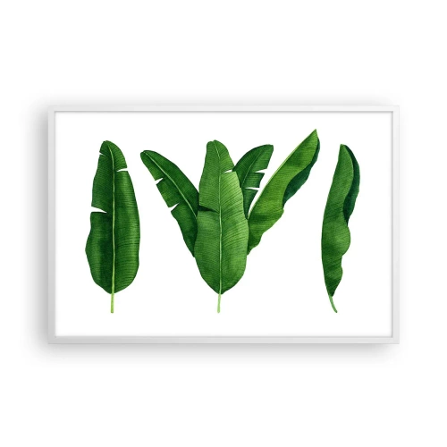 Plakat w białej ramie - Zielona symetria - 91x61 cm