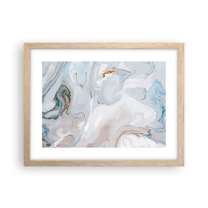 Plakat w ramie jasny dąb - Biel wypiętrzona - 40x30 cm