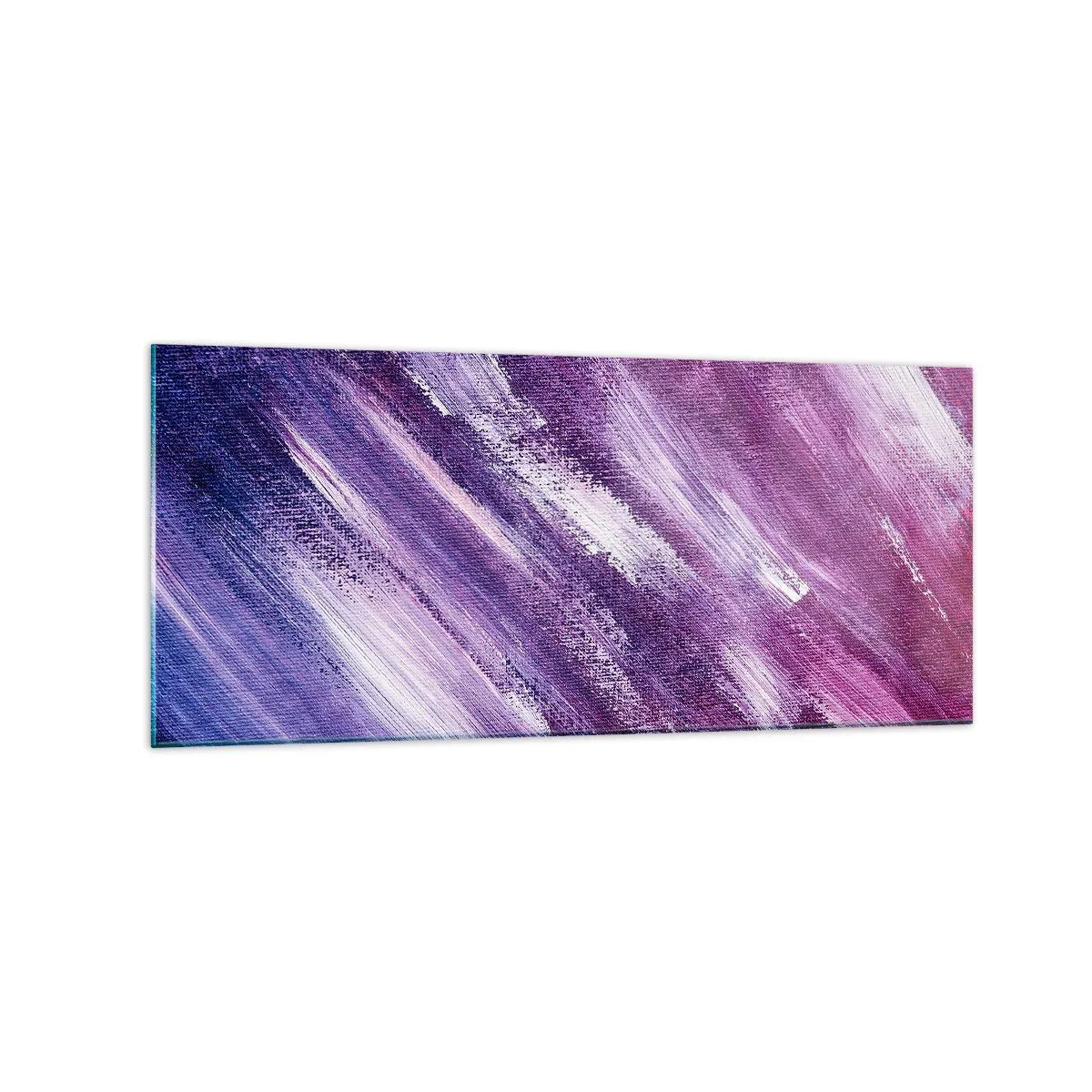 Obraz na szkle - Abstrakcyjne pociągnięcia pędzla w odcieniach fioletu i różu - 120x50cm - Gdy wieje słoneczny wiatr - Nowoczesna dekoracja ścienna do salonu i sypialni ARTTOR