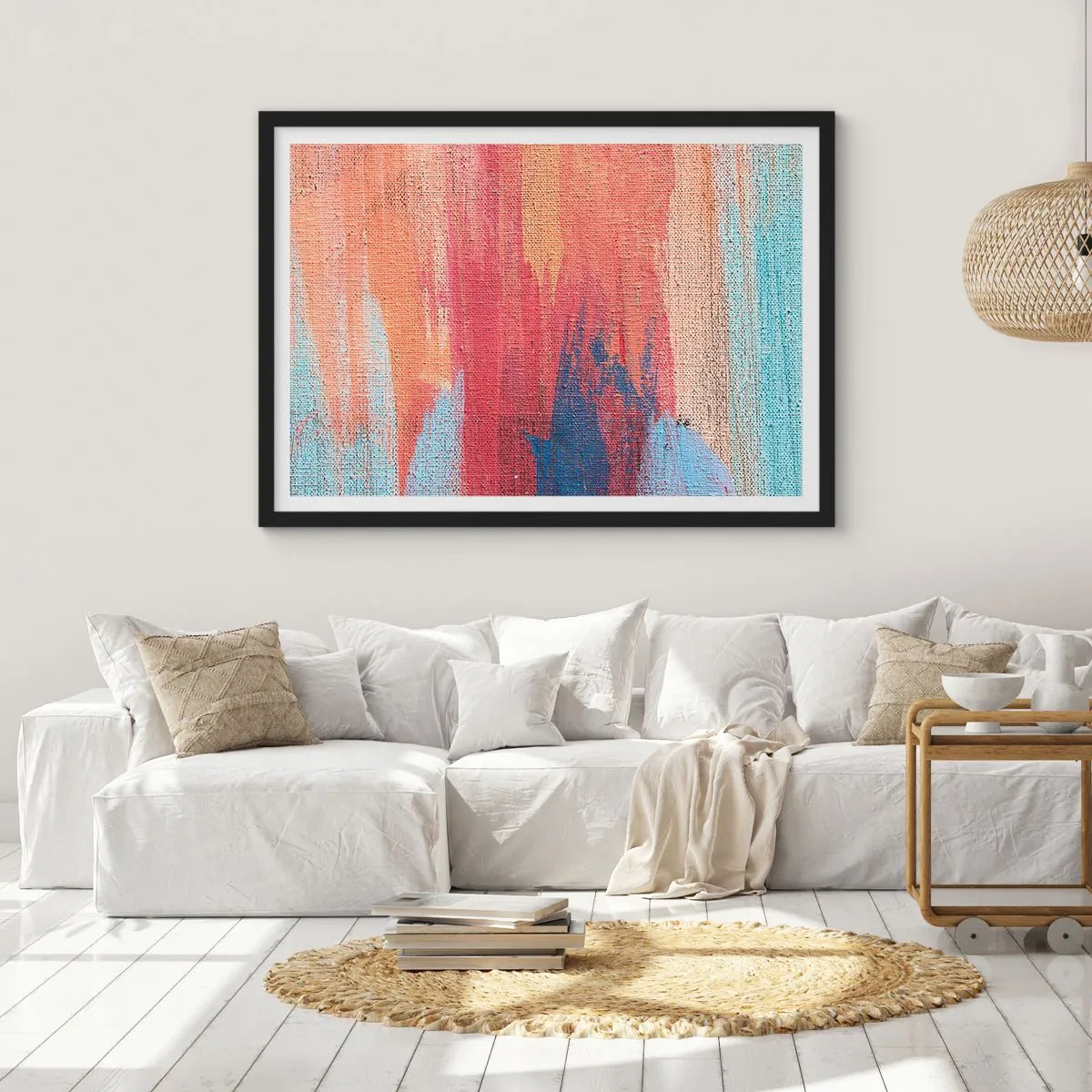 Plakat w czarnej ramie - Spłynąć tęczą - 40x30 cm