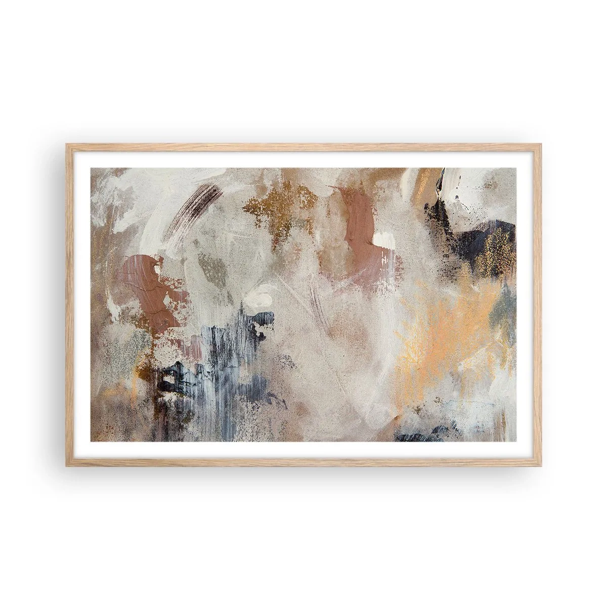 Plakat w ramie jasny dąb - Abstrakcja zamglona - 91x61 cm