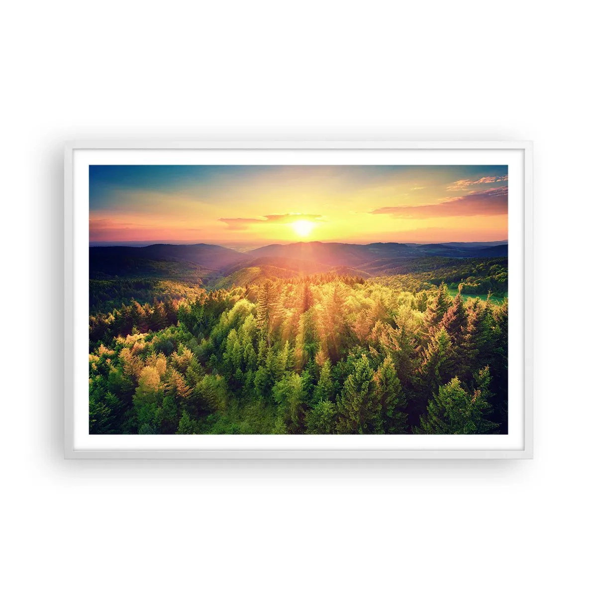 Plakat w białej ramie - Wierzchołki i szczyty - 91x61 cm