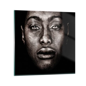 Obraz na szkle - Jedna łza - 40x40 cm