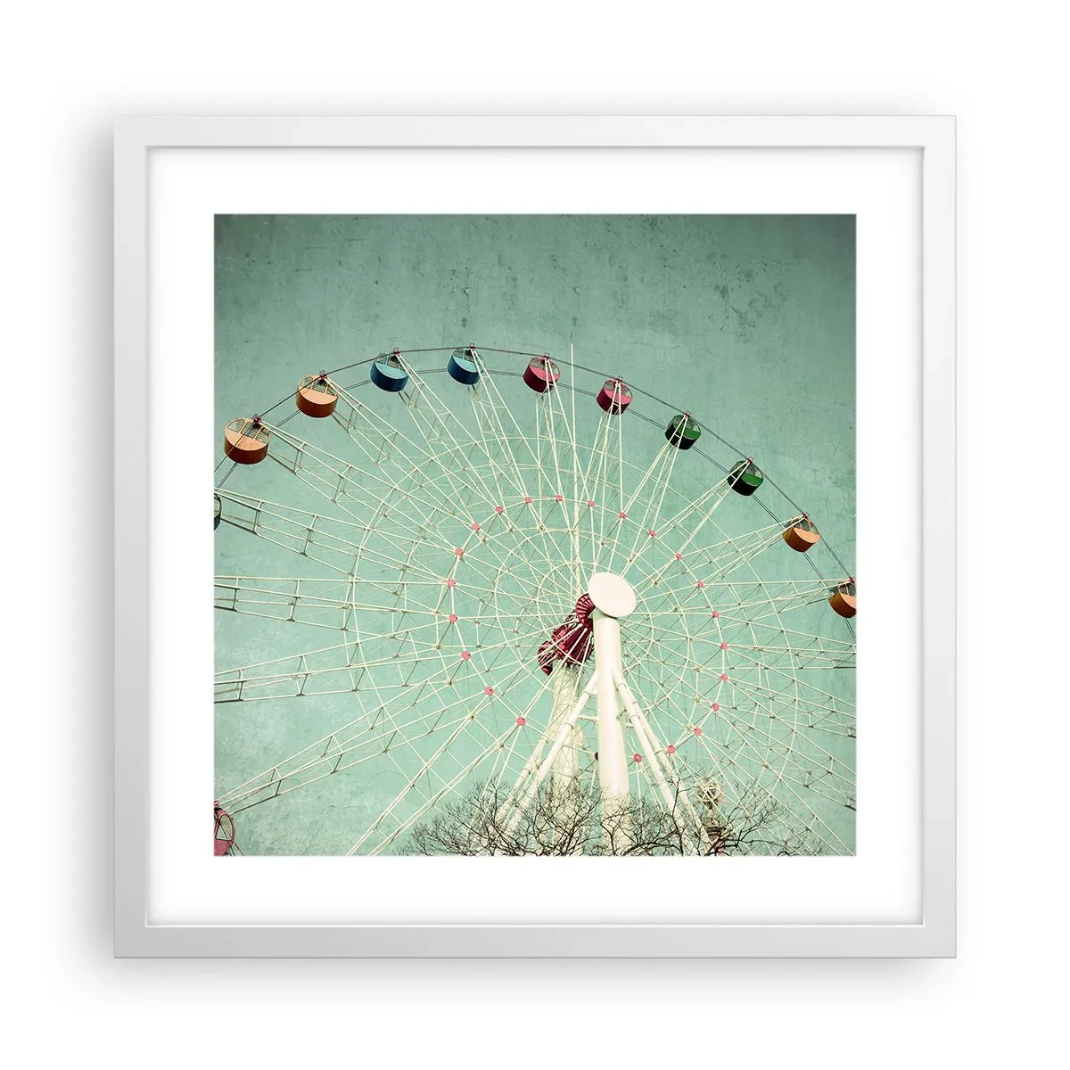 Plakat w białej ramie - Zapraszamy do zabawy - 40x40 cm