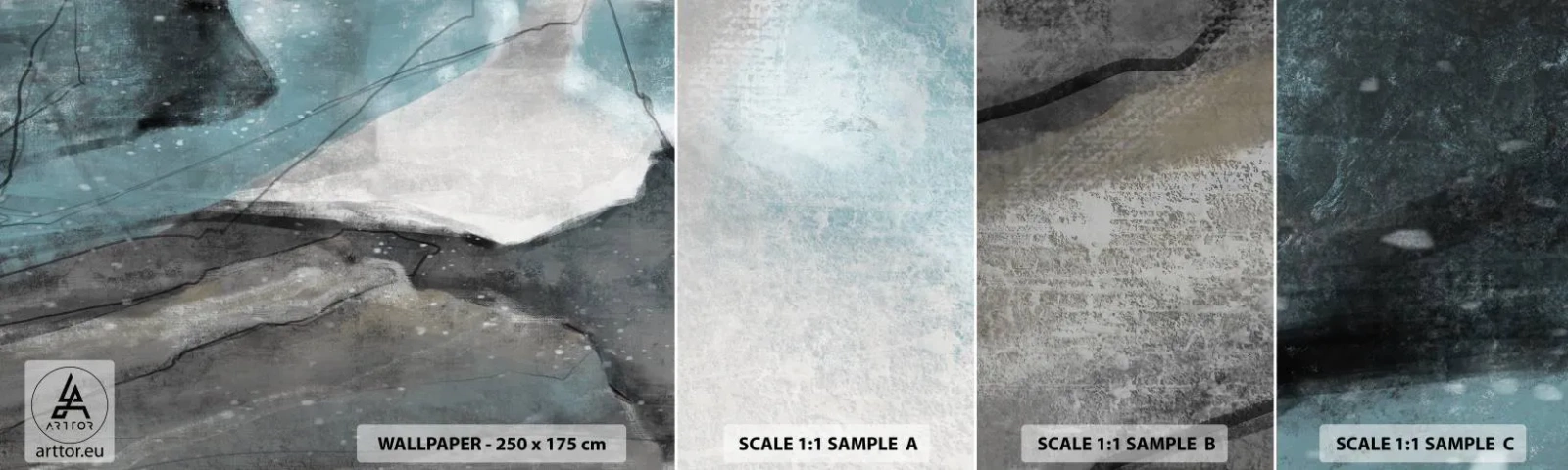 Fototapeta Próbka Samoprzylepna Deluxe Sticker - Abstrakcja: skały i lód - Minimalizm, Sztuka, Współczesna - 100x30 cm