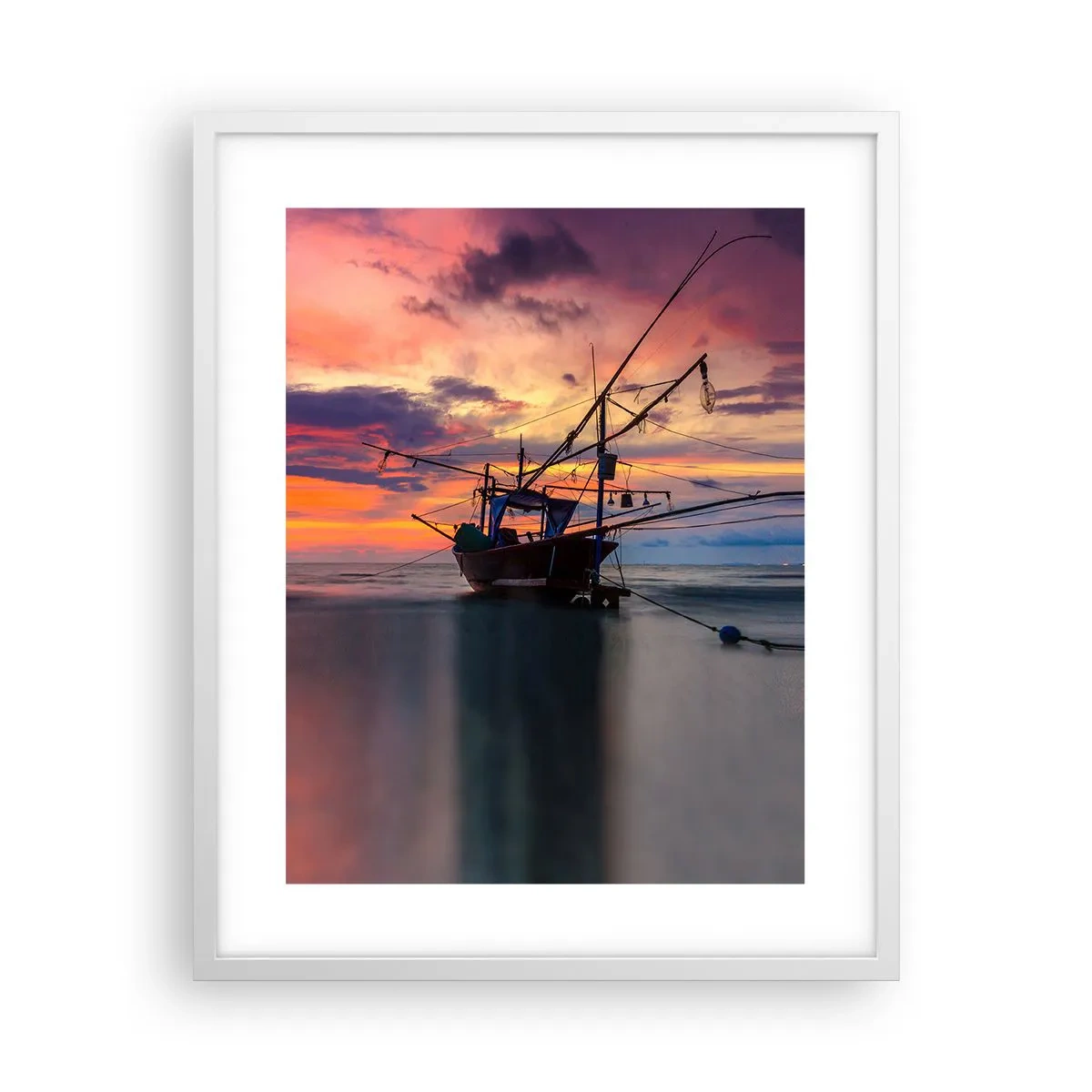 Plakat w białej ramie - Egzotyczny wieczór - 40x50 cm