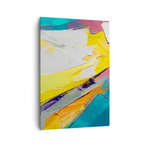 Obraz na płótnie - Abstrakcyjna kompozycja w intensywnych barwach - 70x100cm - Anatomia światła - Nowoczesna dekoracja ścienna do salonu i sypialni ARTTOR