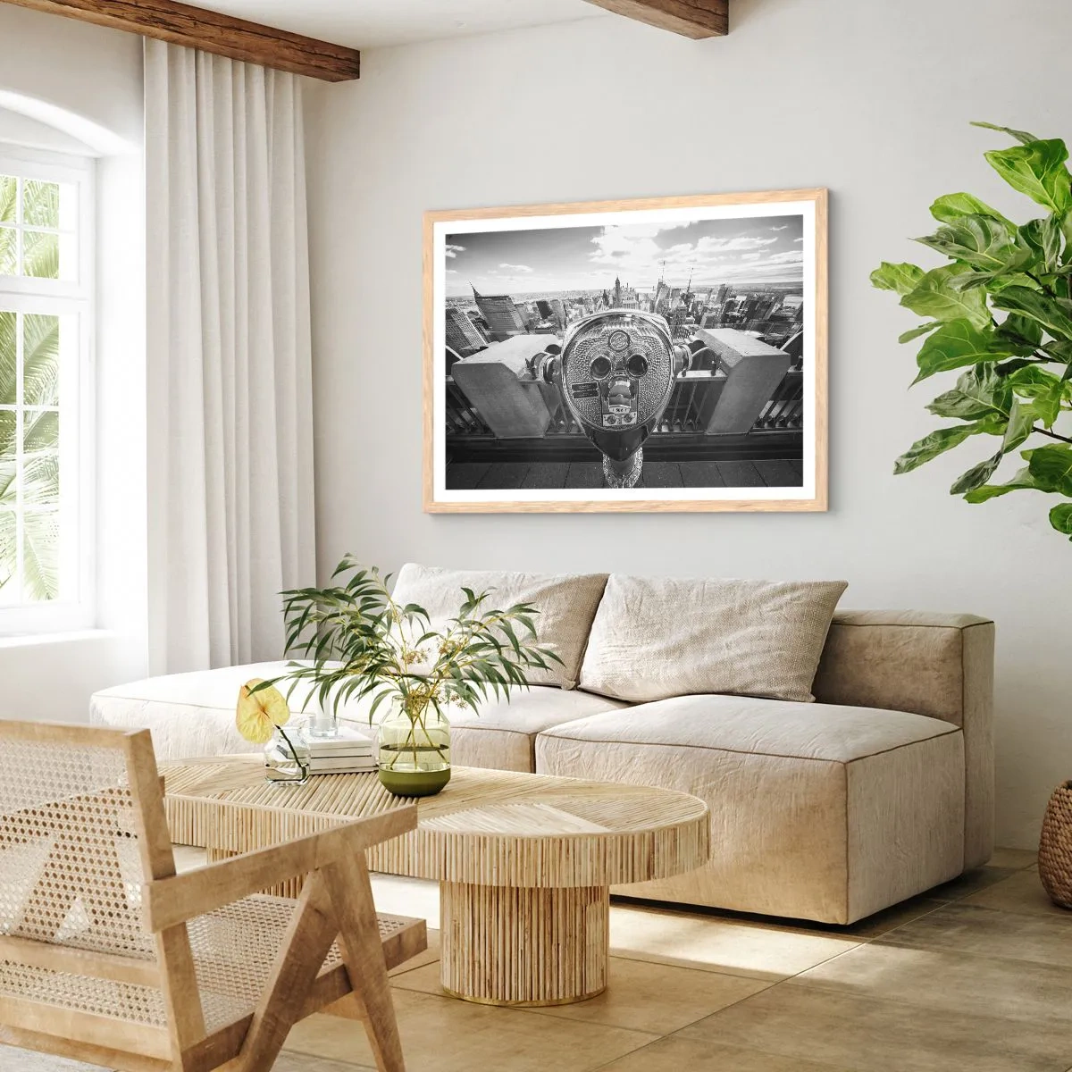 Plakat w ramie jasny dąb - Miasto nad miastami - 100x70 cm