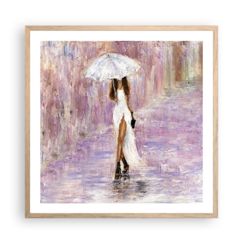 Plakat w ramie jasny dąb - W liliowym deszczu - 60x60 cm