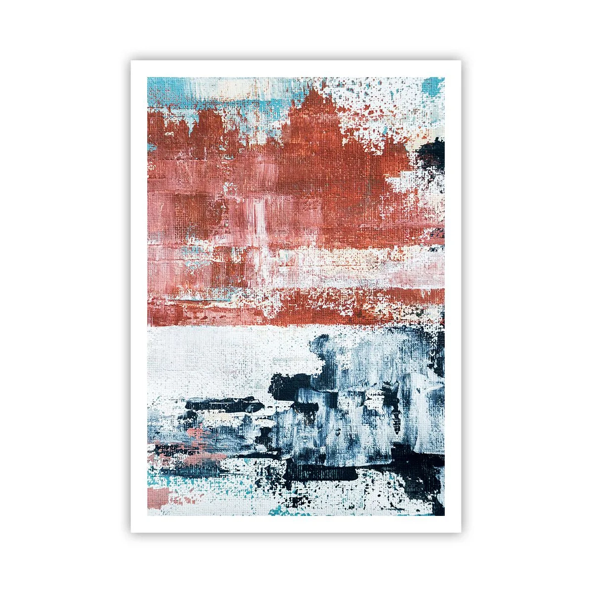Plakat - Abstrakcyjne pół na pół - 70x100 cm