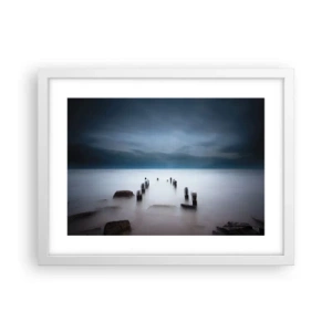 Plakat w białej ramie - Zamyślone jezioro - 40x30 cm