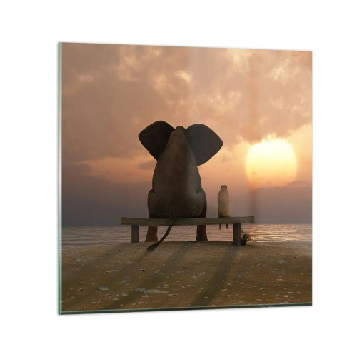 Obraz na szkle - Dobrze jest razem pomilczeć - 30x30 cm