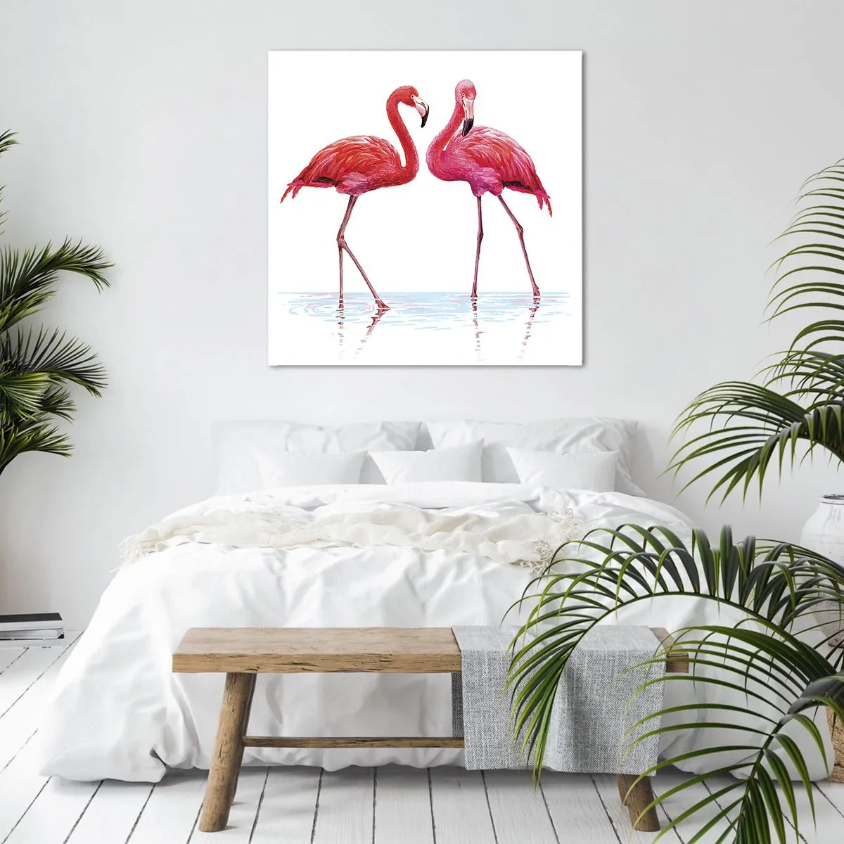 Obraz na płótnie - Różowe randez-vous - 70x70 cm