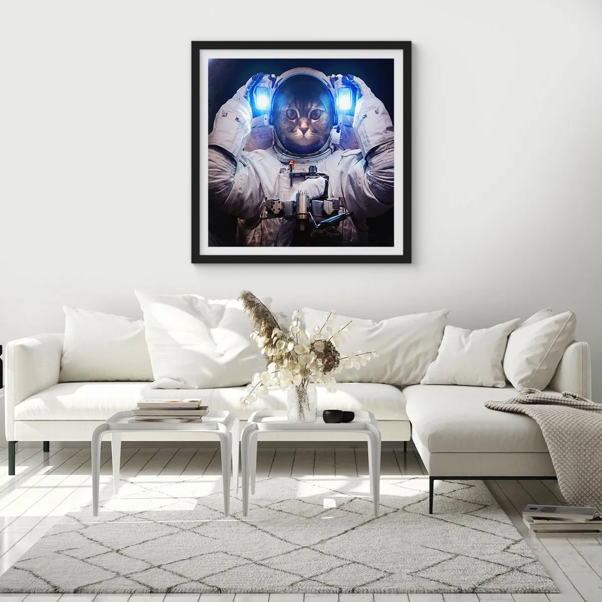 Plakat w czarnej ramie - Houston, macie problem - 50x50 cm