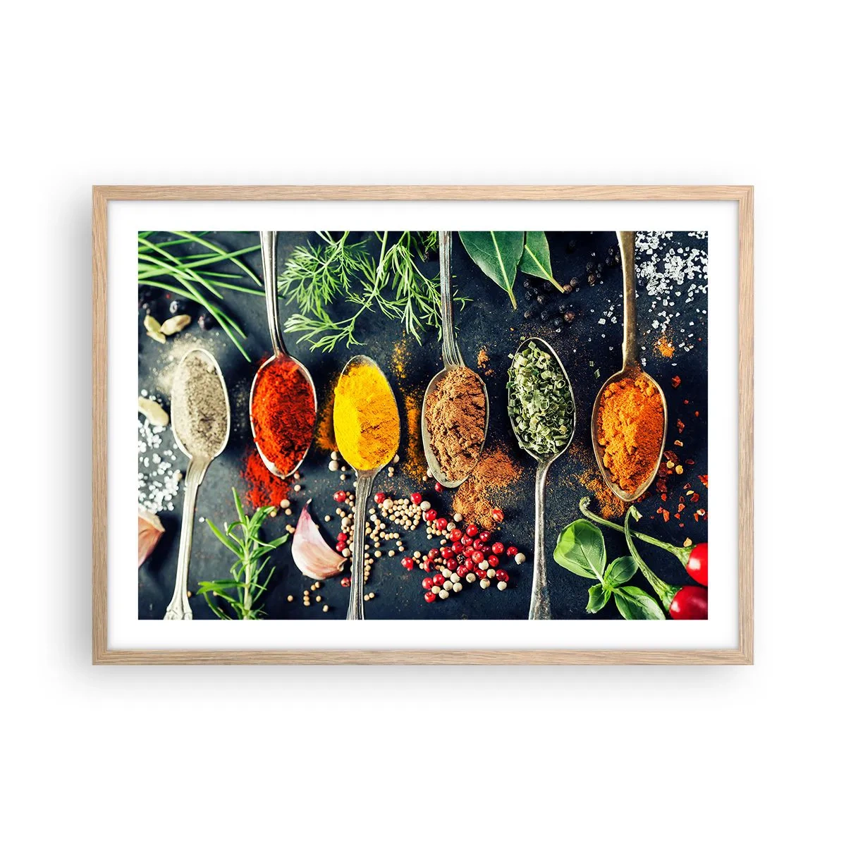 Plakat w ramie jasny dąb - Kulinarna magia - 70x50 cm