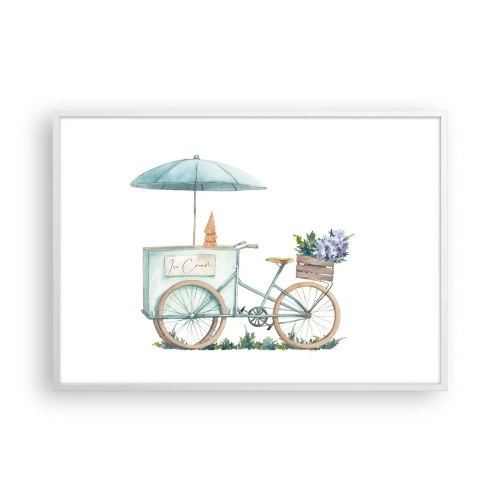 Plakat w białej ramie - Słodkie wspomnienie lata - 100x70 cm