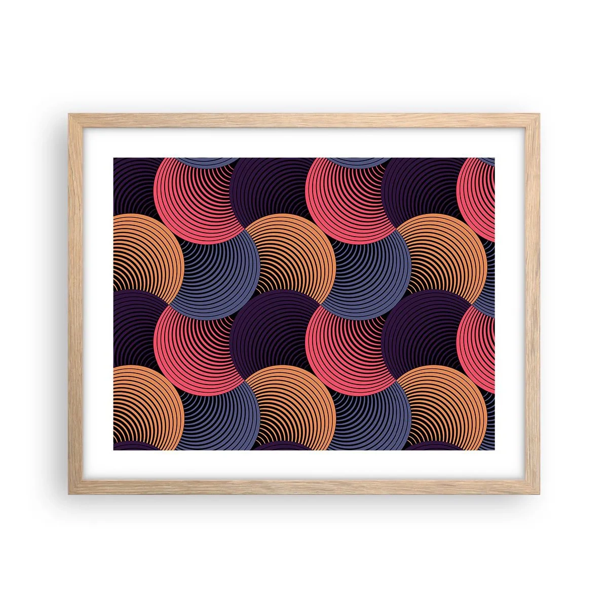 Plakat w ramie jasny dąb - W kolistym rytmie - 50x40 cm