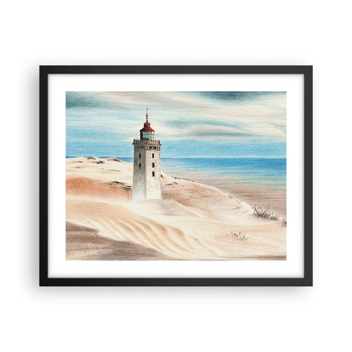 Plakat w czarnej ramie - Zawsze wpatrzona w morze - 50x40 cm