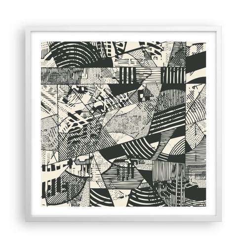 Plakat w białej ramie - Dynamika współczesności - 60x60 cm