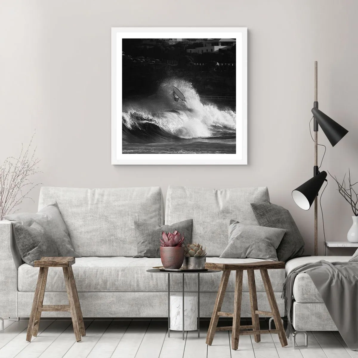 Plakat w białej ramie - Wyzwanie przyjęte! - 40x40 cm