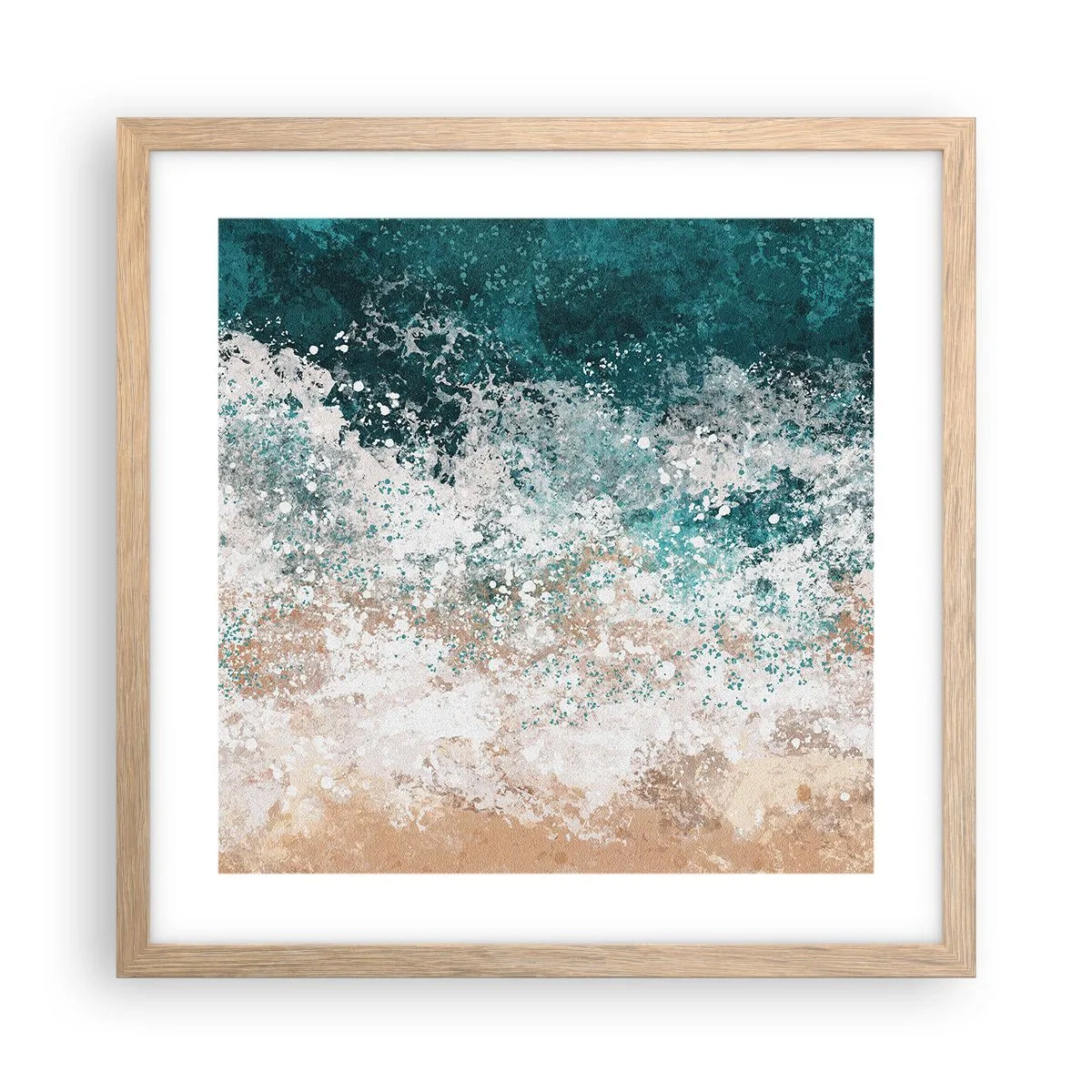 Plakat w ramie jasny dąb - Morskie opowieści - 40x40 cm