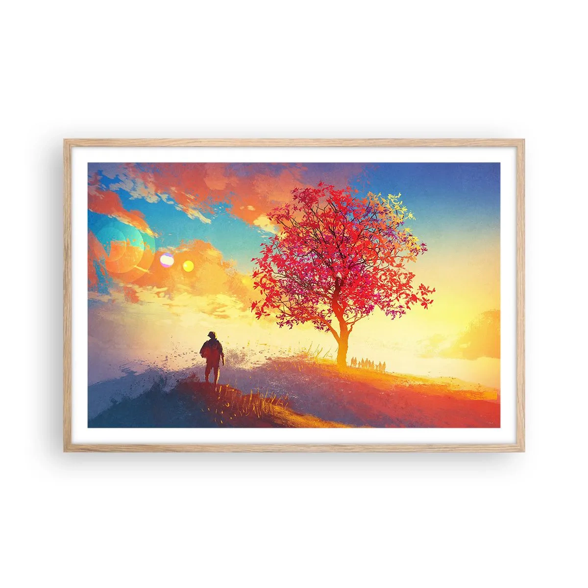 Plakat w ramie jasny dąb - Pielgrzym u celu - 91x61 cm