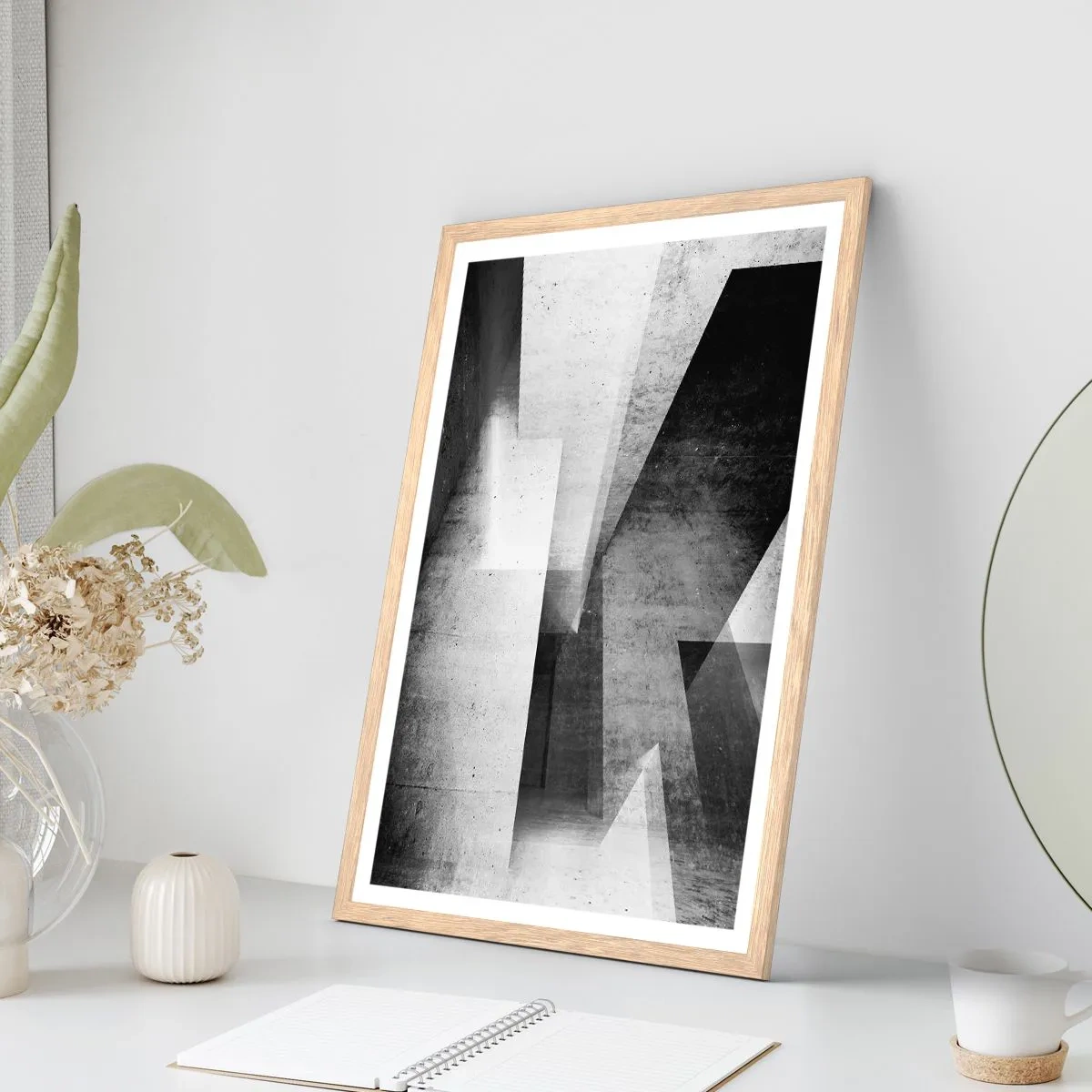 Plakat w ramie jasny dąb - Struktura przestrzeni - 40x50 cm