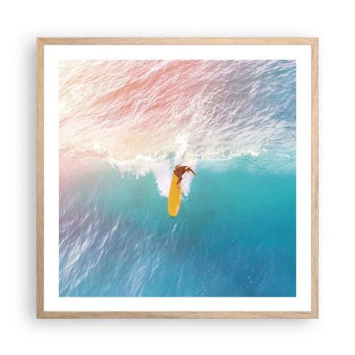 Plakat w ramie jasny dąb - Oceaniczny jeździec - 60x60 cm