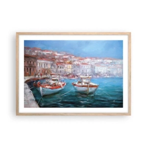 Plakat w ramie jasny dąb - Włoska zatoka - 70x50 cm
