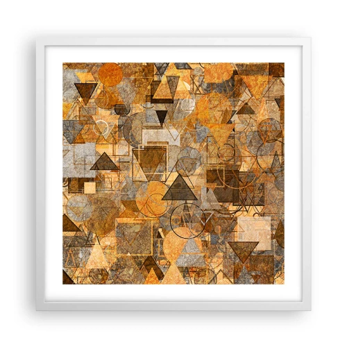 Plakat w białej ramie - Świat ujęty w formę - 50x50 cm