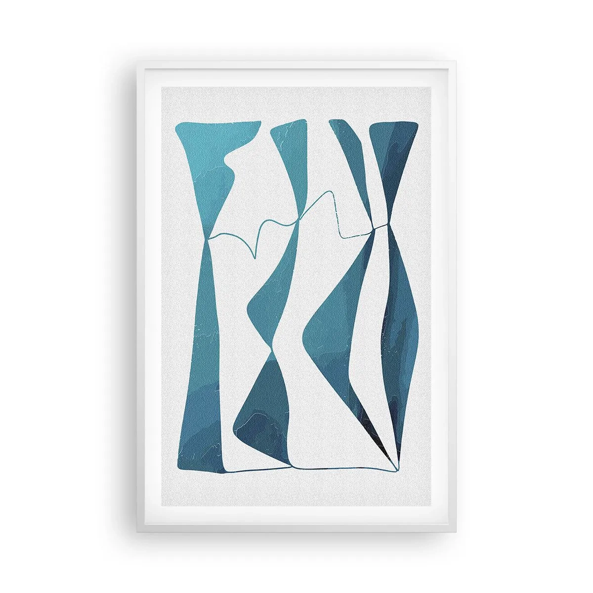 Plakat w białej ramie - Abstrakcja: turkusowy związek - 61x91 cm