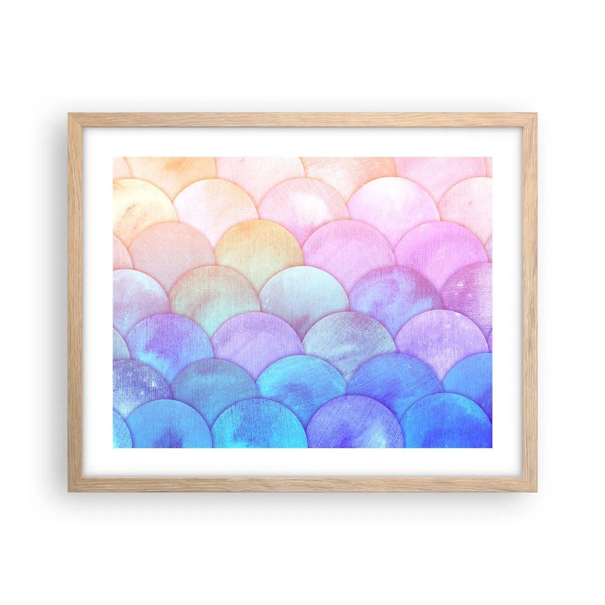 Plakat w ramie jasny dąb - Perłowa łuska - 50x40 cm