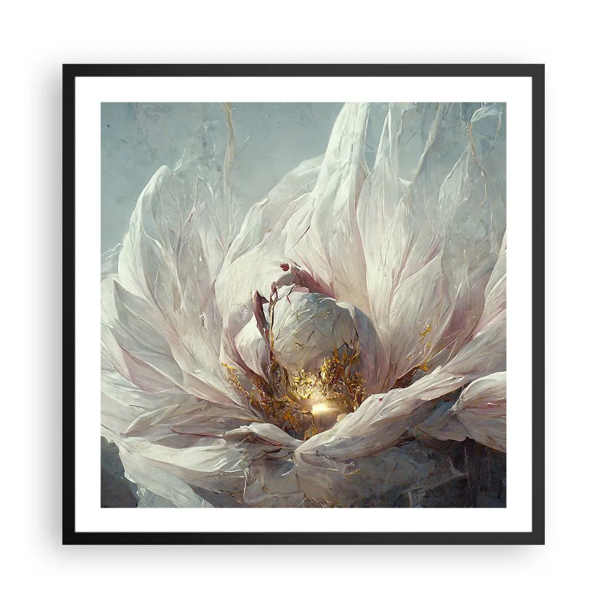 Plakat w czarnej ramie - Rozkwita raz na sto lat - 60x60 cm