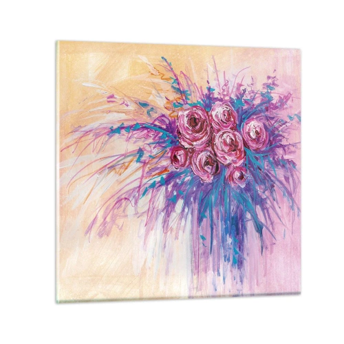 Obraz na szkle - Różana fontanna - 60x60 cm