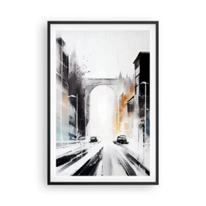 Plakat w czarnej ramie - Studium miasta: architektura i ruch - 61x91 cm