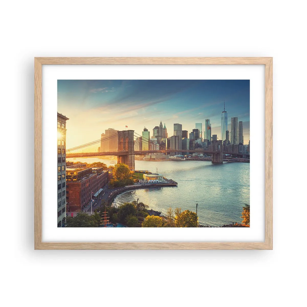 Plakat w ramie jasny dąb - Wielkomiejski świt - 50x40 cm