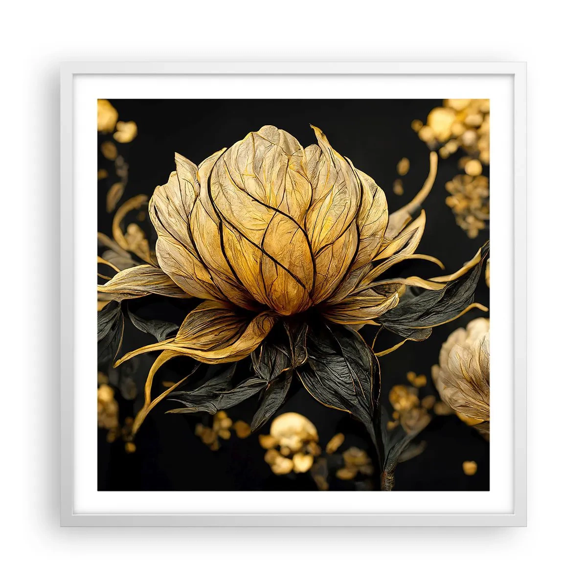 Plakat w białej ramie - Subtelna kruchość - 60x60 cm