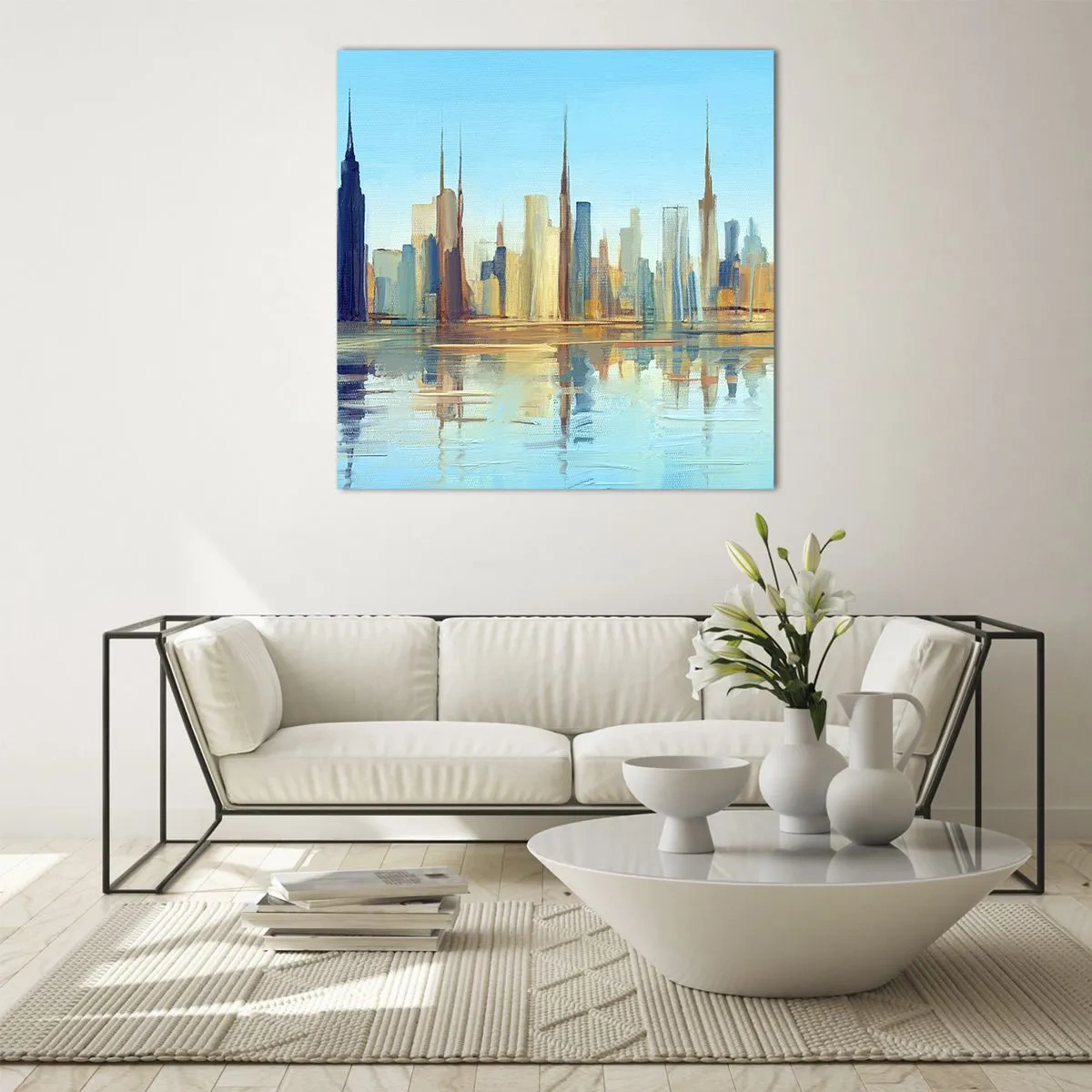 Obraz na szkle - Słoneczna metropolia - 50x50 cm