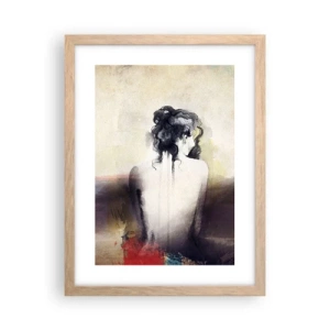 Plakat w ramie jasny dąb - Łagodne linie, owalne kształty - 30x40 cm