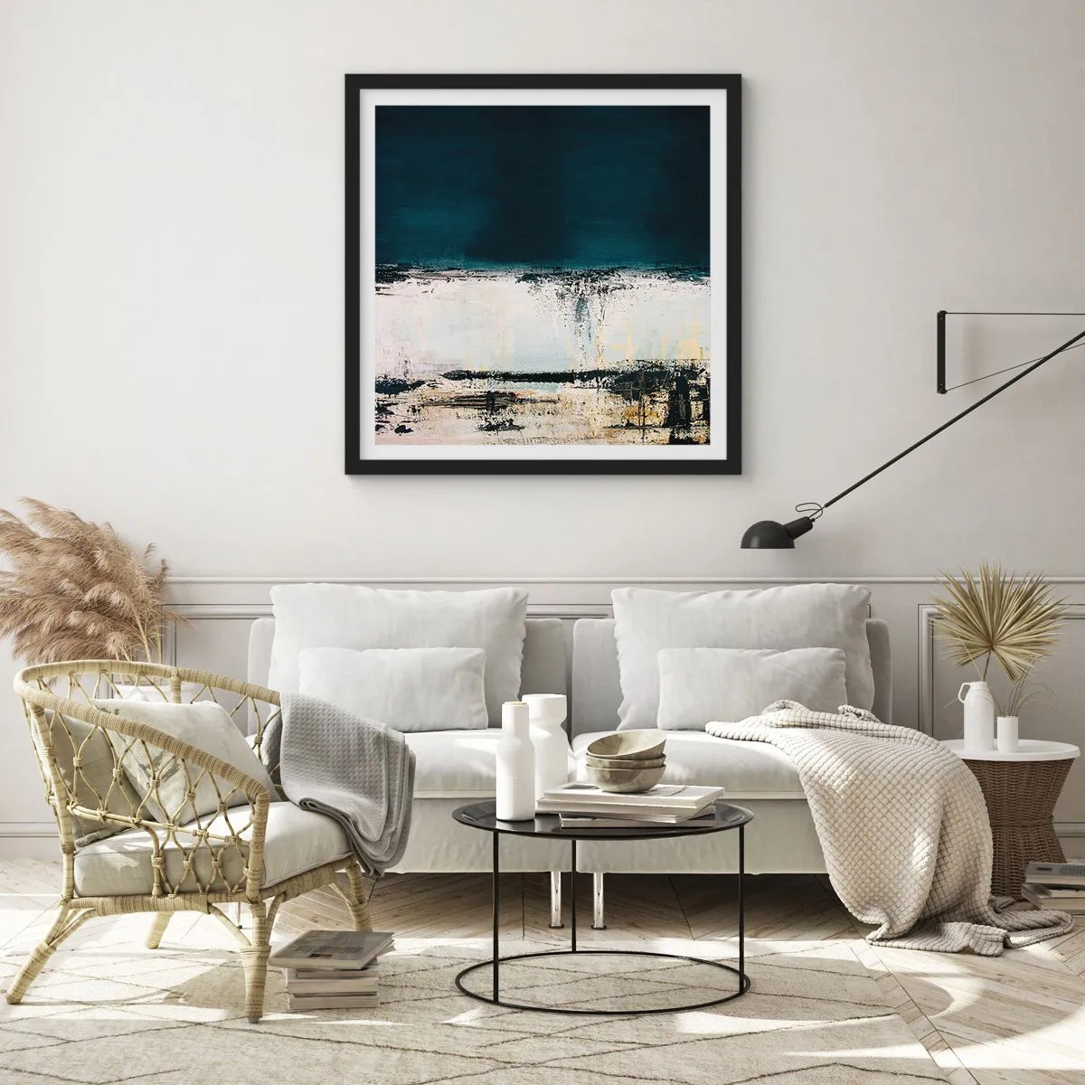 Plakat w czarnej ramie - Kompozycja horyzontalna - 60x60 cm