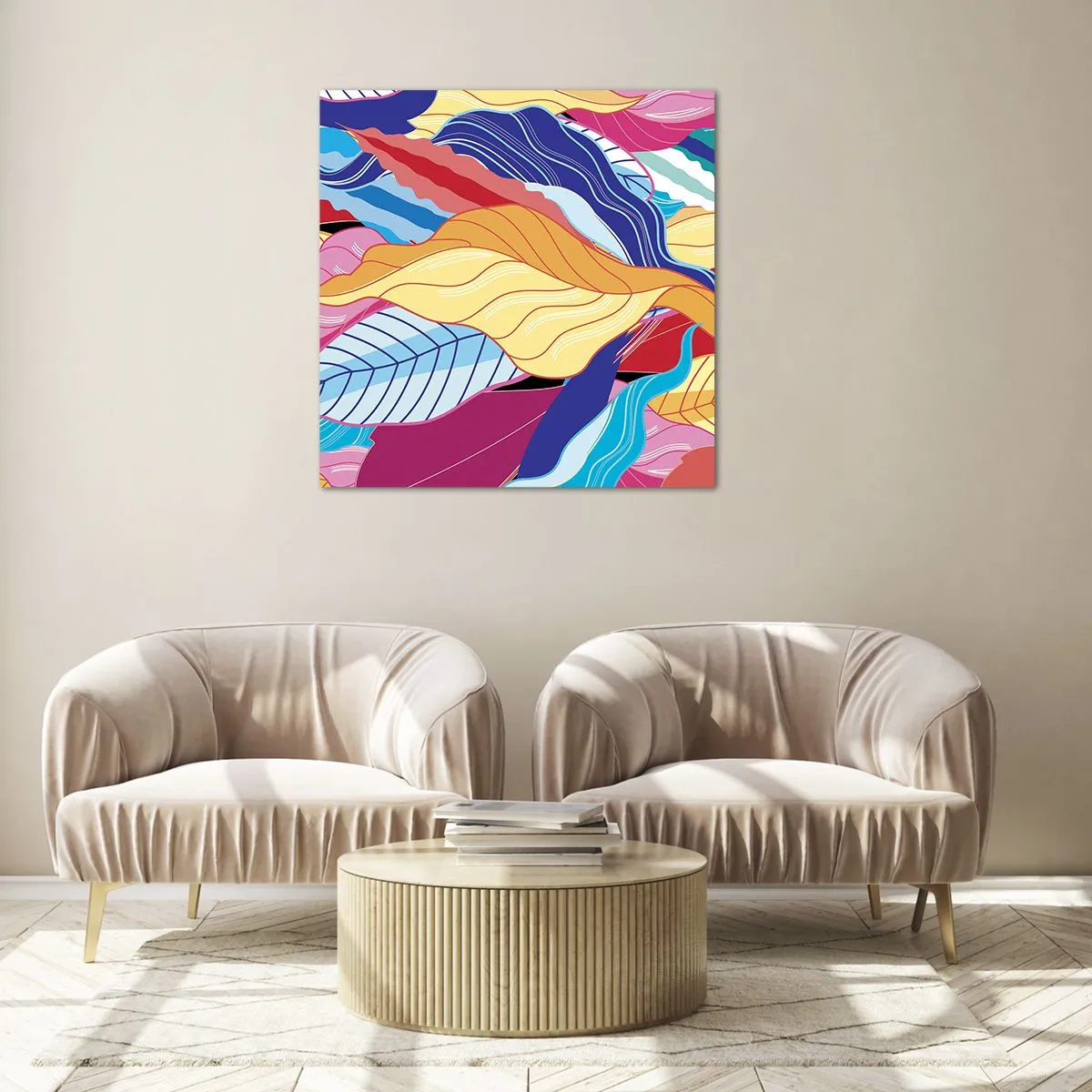 Obraz na szkle - Kolorowy bałagan - 60x60 cm