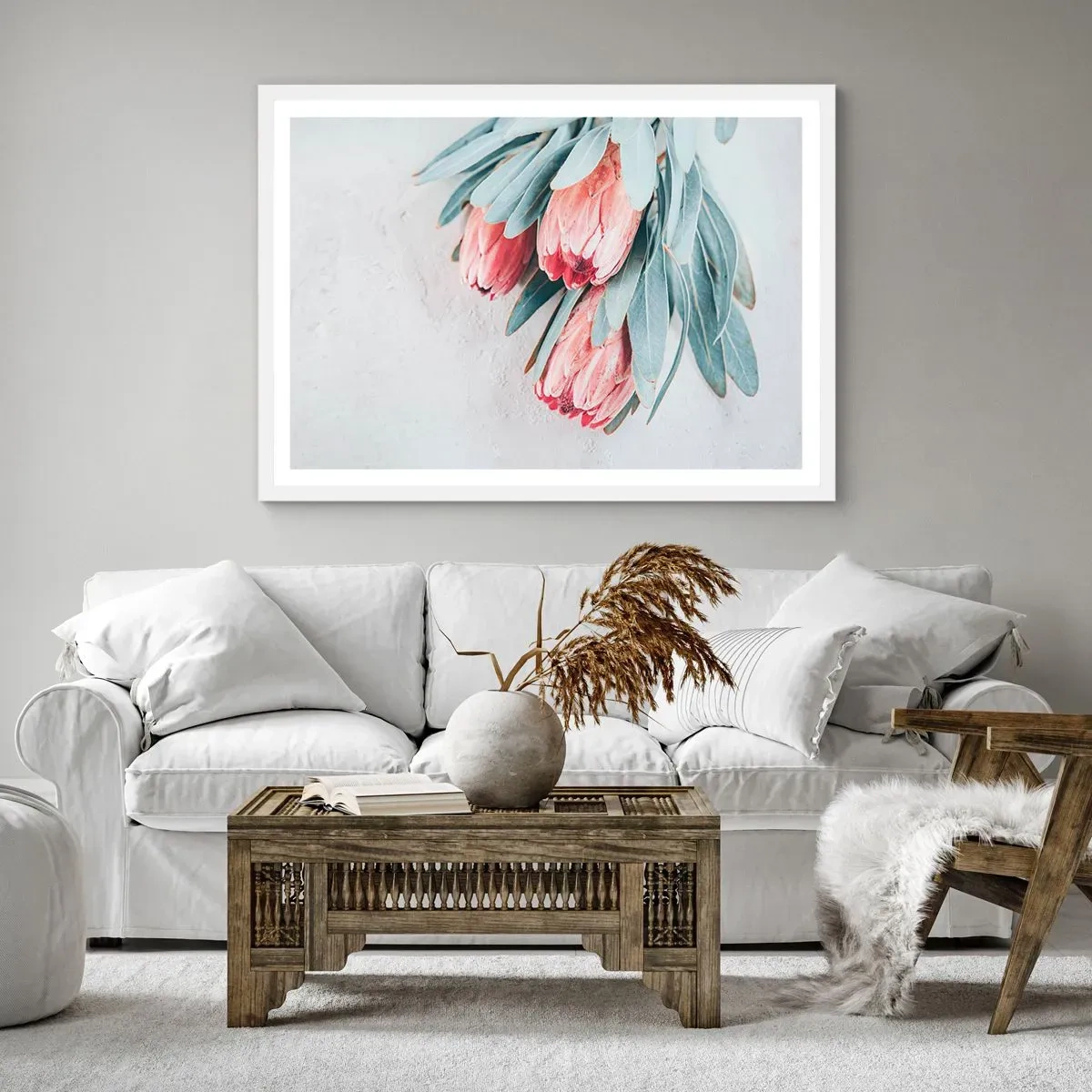 Plakat w białej ramie - Zawstydzone własną urodą - 40x30 cm
