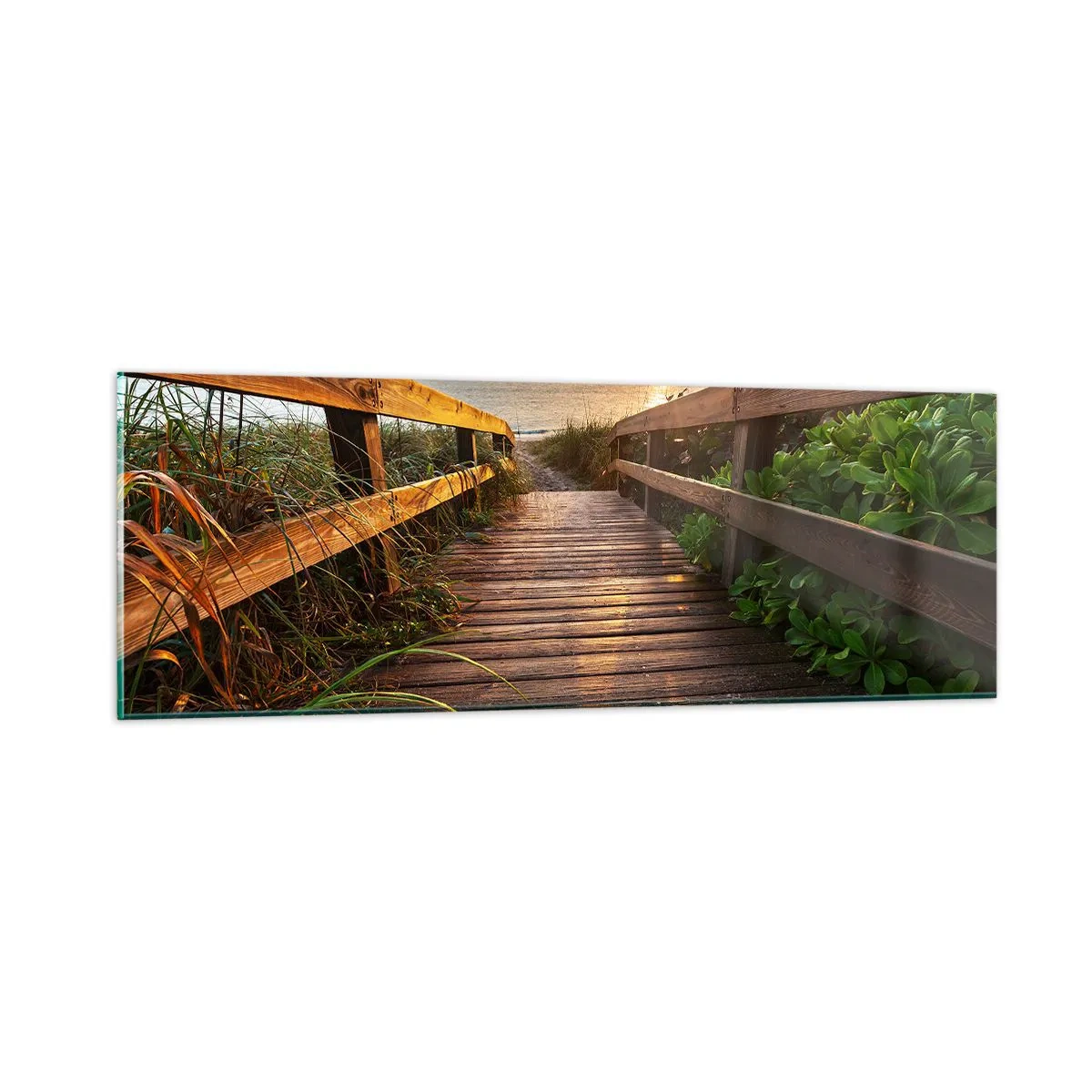 Obraz na szkle - I wprost nad brzeg - 90x30 cm