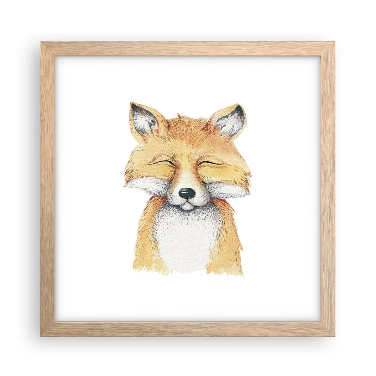 Plakat w ramie jasny dąb - Lisie humory - 30x30 cm