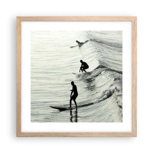 Plakat w ramie jasny dąb - Na spotkanie fali - 40x40 cm