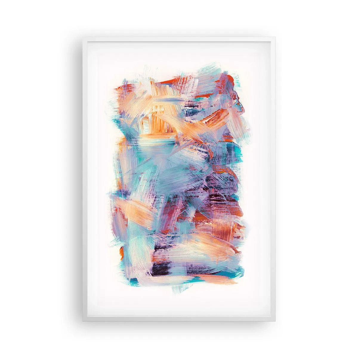 Plakat w białej ramie - Kolorowy bałagan - 61x91 cm