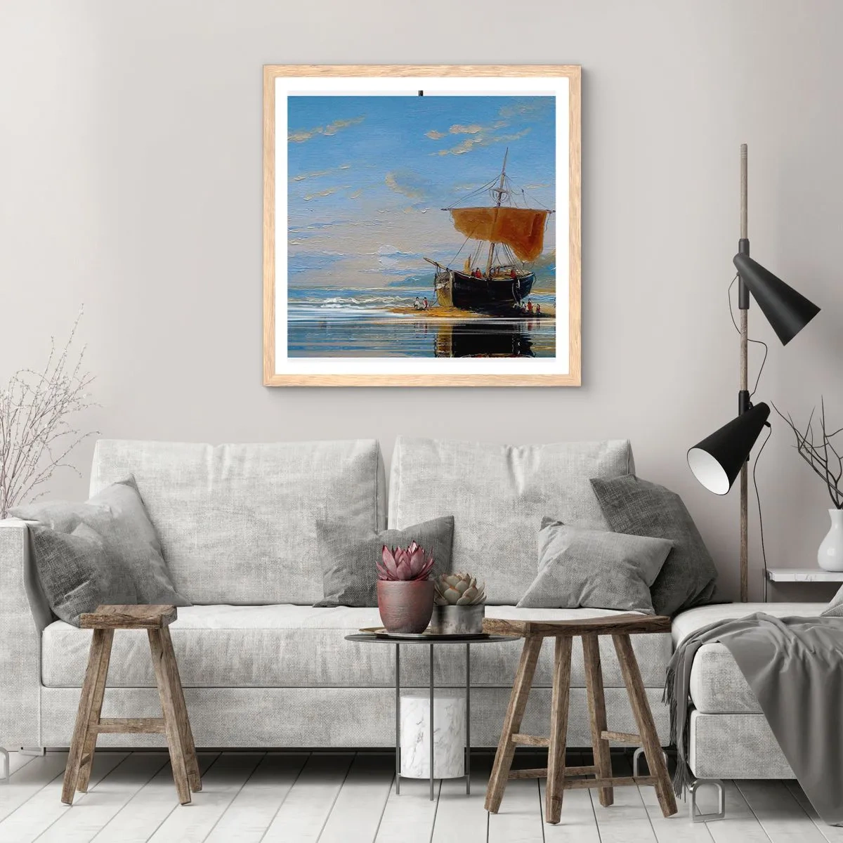 Plakat w ramie jasny dąb - Woda, ziemia, powietrze - 40x40 cm