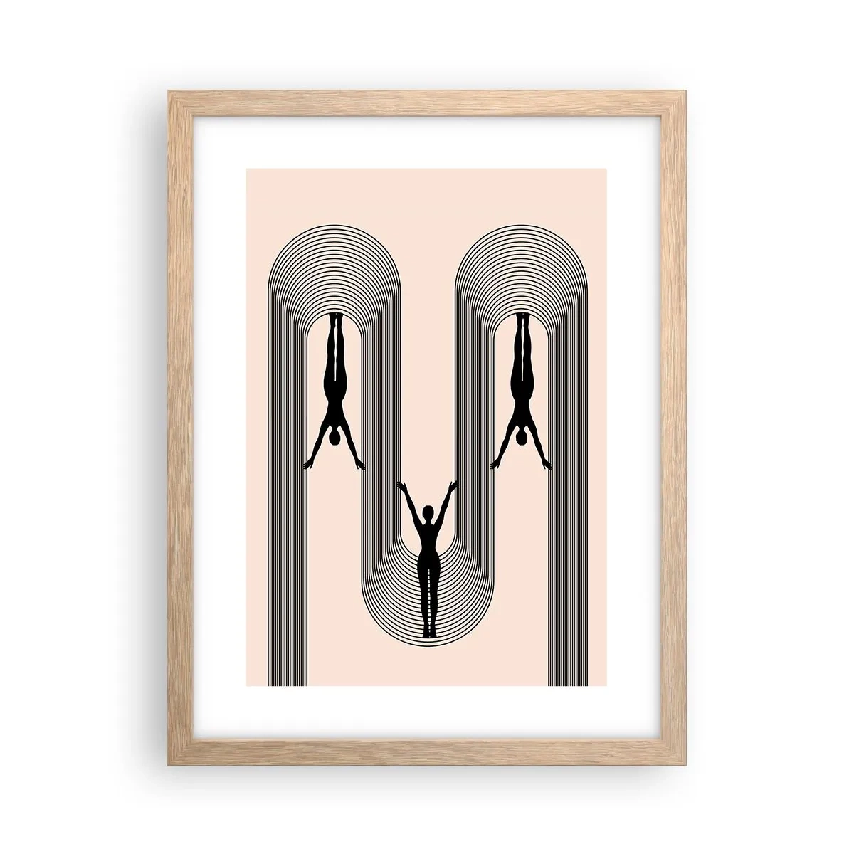 Plakat w ramie jasny dąb - Do góry nogami - 30x40 cm